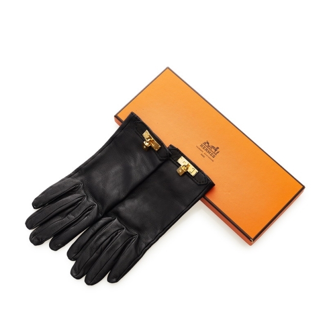 【セール】激安 未使用保管品 HERMES エルメス 本革 手袋 ブラック 20.5cm 手袋/アームカバー