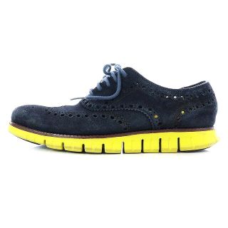 コールハーン(Cole Haan)のコールハーン スニーカー シューズ ウィングチップ 8M 25.5cm 紺 黄色(スニーカー)