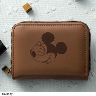 ディズニー(Disney)のDisney MICKEY MOUSE カードケースBOOK BROWN(財布)