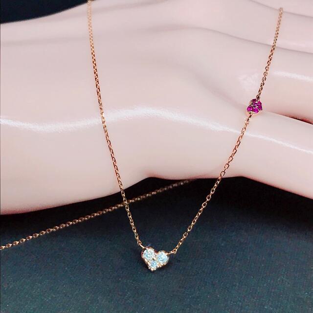 セイレーンアズーロ ハート ルビー ダイヤモンド ネックレス K18 セイレーンアズーロ ハート ルビー ダイヤモンド ネックレス K18