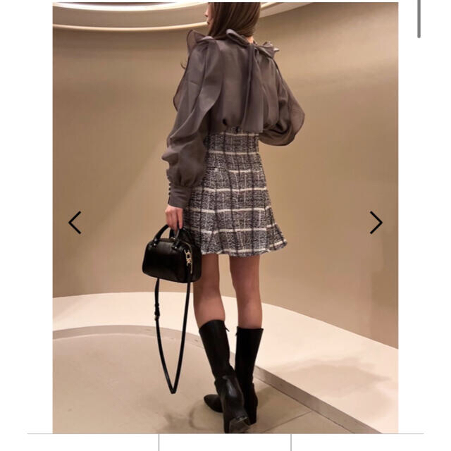 snidel オーガンシースルーブラウス フリル オーガンジー シースルー