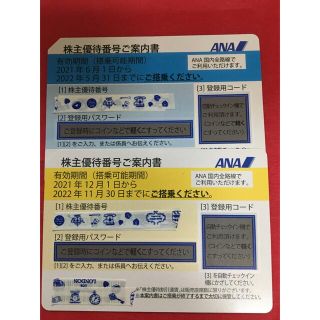 エーエヌエー(ゼンニッポンクウユ)(ANA(全日本空輸))のANA(全日本空輸)株主優待券2枚(その他)