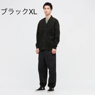 ユニクロ(UNIQLO)のUniqlo U フレンチリブカーディガン ブラック XLサイズ(カーディガン)