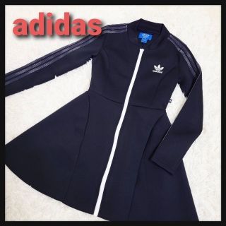 アディダス(adidas)の【美品】アディダス×リタ・オラ 即完売品 ワンピース Lサイズ ブラック 黒(ミニワンピース)