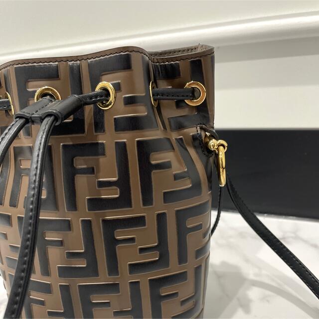 早い者勝ち FENDI モン トレゾール ブラウンレザー ミニバッグ