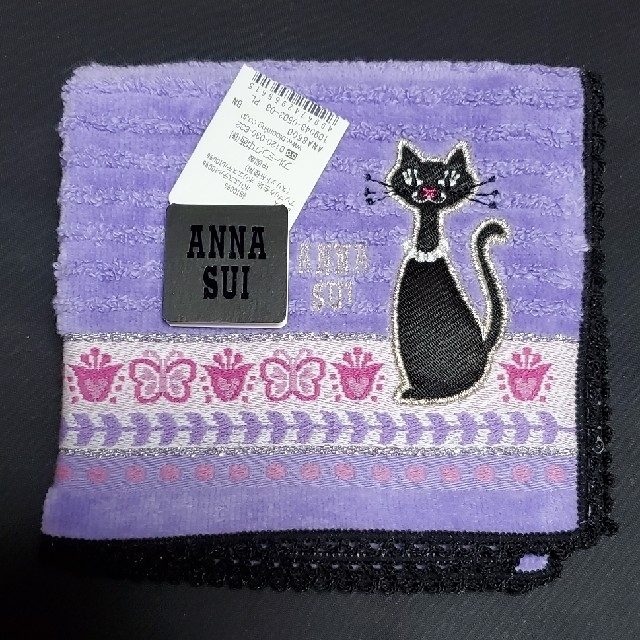 ANNA SUI(アナスイ)のANNA SUI    猫  タオルハンカチ レディースのファッション小物(ハンカチ)の商品写真