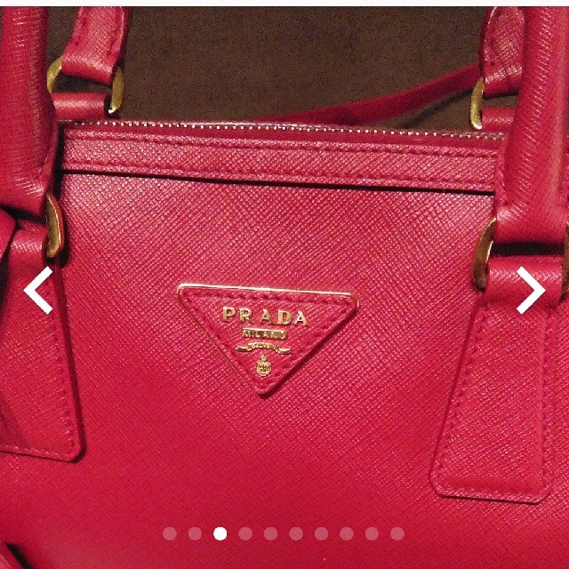 美品 PRADA サフィアーノ ラージ ハンドバッグ ビッグサイズ レッド