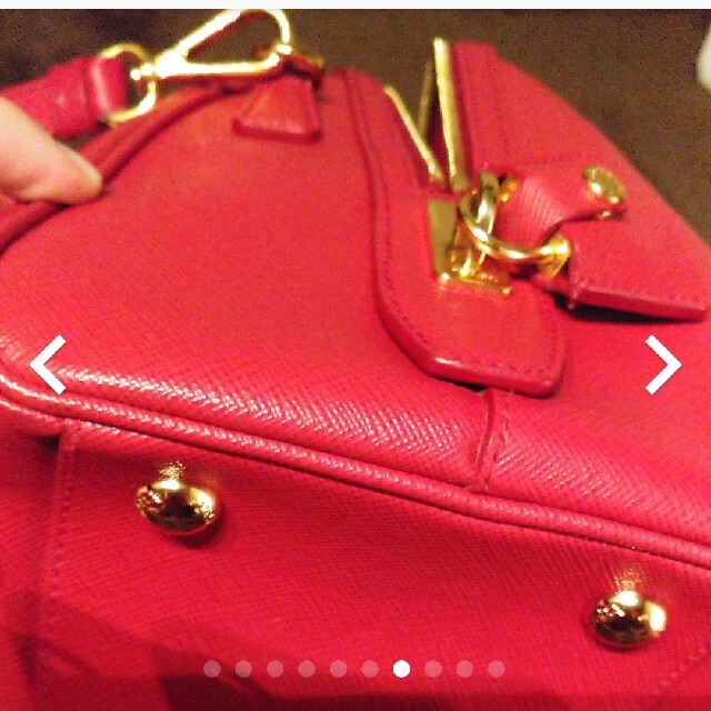 美品 PRADA サフィアーノ ラージ ハンドバッグ ビッグサイズ レッド
