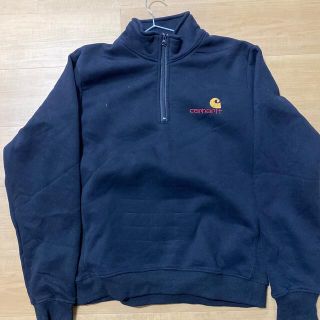 カーハート(carhartt)のカーハート　ハーフジップ　黒色　古着　おしゃれ(パーカー)