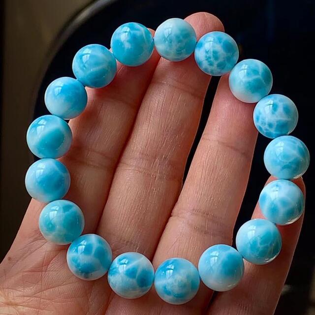 一部予約販売】 天然無処理 ラリマー ブレスレット 12mm-43.3g