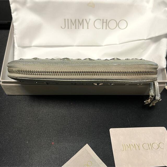 JIMMY CHOO(ジミーチュウ)のジミーチュウ フィリパ 長財布 ラウンドジップ シルバー 付属品完備 レディースのファッション小物(財布)の商品写真