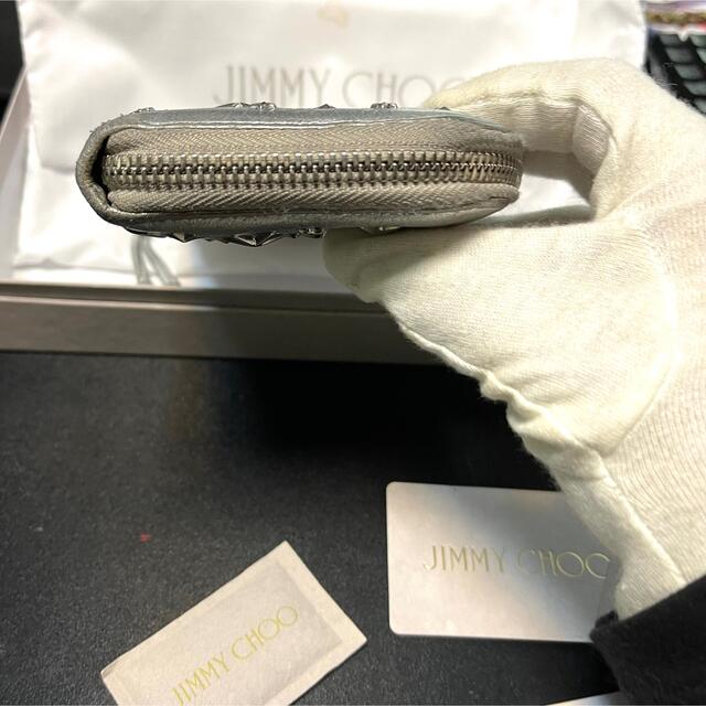 JIMMY CHOO(ジミーチュウ)のジミーチュウ フィリパ 長財布 ラウンドジップ シルバー 付属品完備 レディースのファッション小物(財布)の商品写真