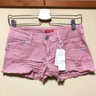 ショートパンツ　ダメージ　ピンク　未使用　タグ付き(ショートパンツ)