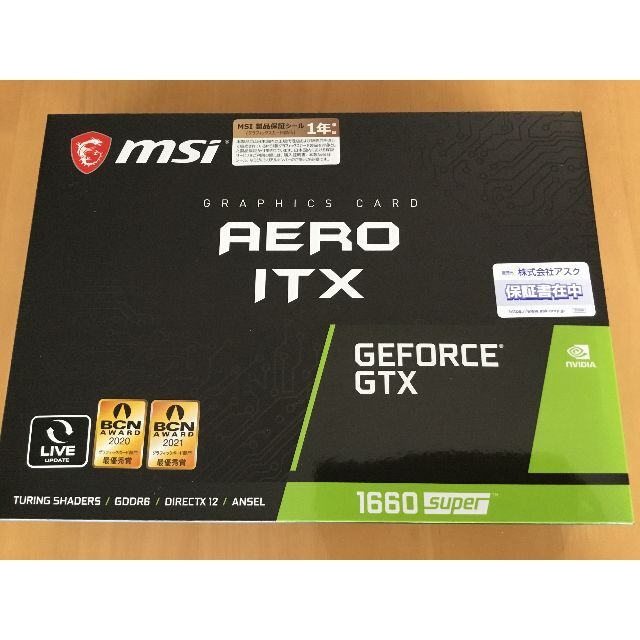 1408ユニットメモリ新品未使用 MSI GeForce GTX1660 SUPER AERO ITX