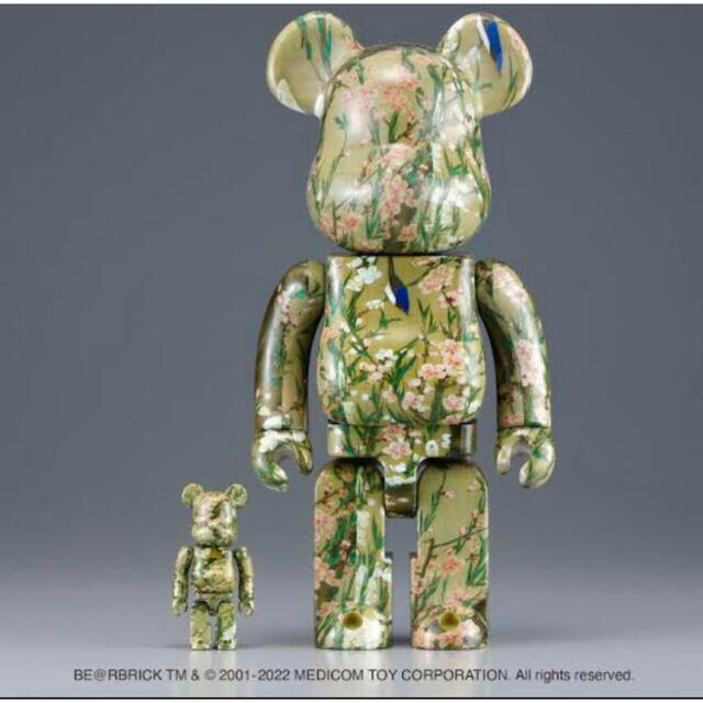 BE@RBRICK 伊藤若冲「桃花小禽図」 100% ＆ 400%