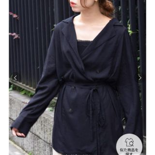 ダブルクローゼット(w closet)の【新品】wcloset レーヨン麻ダブルボタンバックスリットシャツ(シャツ/ブラウス(長袖/七分))