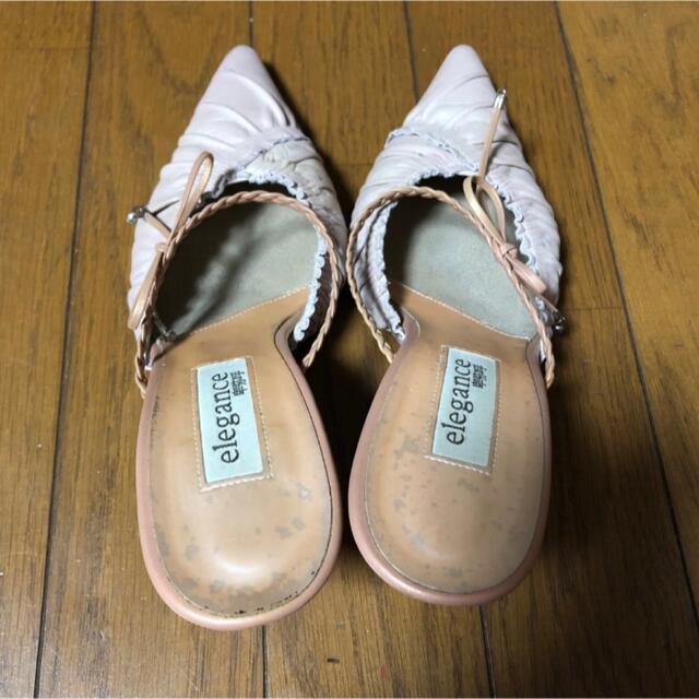 elegance卑弥呼(エレガンスヒミコ)の卑弥呼　elegance ミュール　24 ピンク　サンダル レディースの靴/シューズ(ミュール)の商品写真