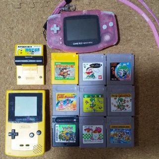 ゲームボーイアドバンス(ゲームボーイアドバンス)のゲームボーイアドバンス本体 ゲームボーイCOLOR ソフトのセット(携帯用ゲーム機本体)