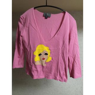 アレッサンドロデラクア(Alessandro Dell'Acqua)のaa mirano ☆マリリンモンローVネック7部丈Tシャツ デラクア(カットソー(長袖/七分))