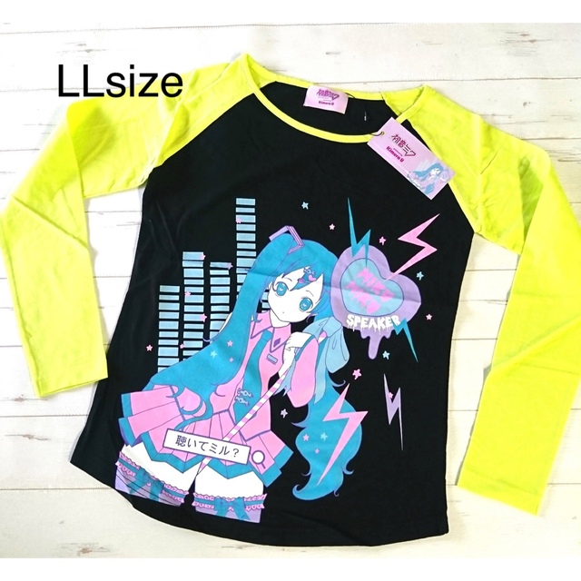 初音ミク　コラボラグラン長袖　黒　LL レディースのトップス(Tシャツ(長袖/七分))の商品写真