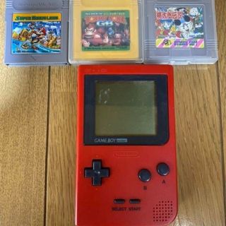 ゲームボーイ(ゲームボーイ)のNintendo ゲームボーイポケット レッド+ソフト(携帯用ゲームソフト)