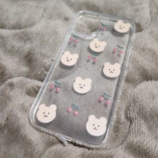 中古　iPhone12 ミニ　クマ　スマホケース　iPhoneケース(iPhoneケース)