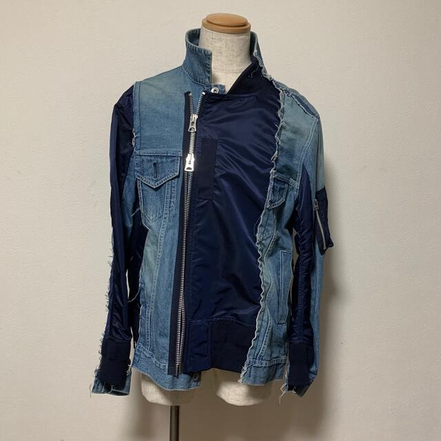 sacai - sacai 19ss デニムジャケット サイズ1 MA-1 ハイブリッドの