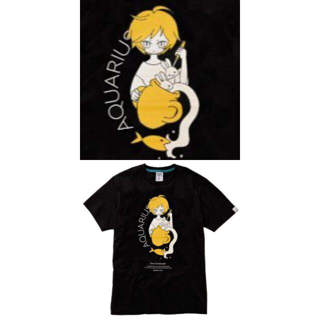 新品 cune キューン うさぎ みずがめ座 Tシャツ 黒 XL 星座 占い 串