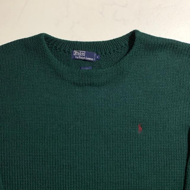 Ralph Lauren(ラルフローレン)のラルフローレン　ウール１００％　ニット　厚手　グリーン　ビッグサイズ　美品 メンズのトップス(ニット/セーター)の商品写真