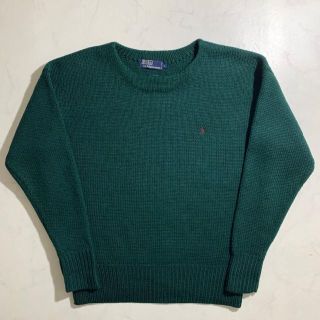 ラルフローレン(Ralph Lauren)のラルフローレン　ウール１００％　ニット　厚手　グリーン　ビッグサイズ　美品(ニット/セーター)