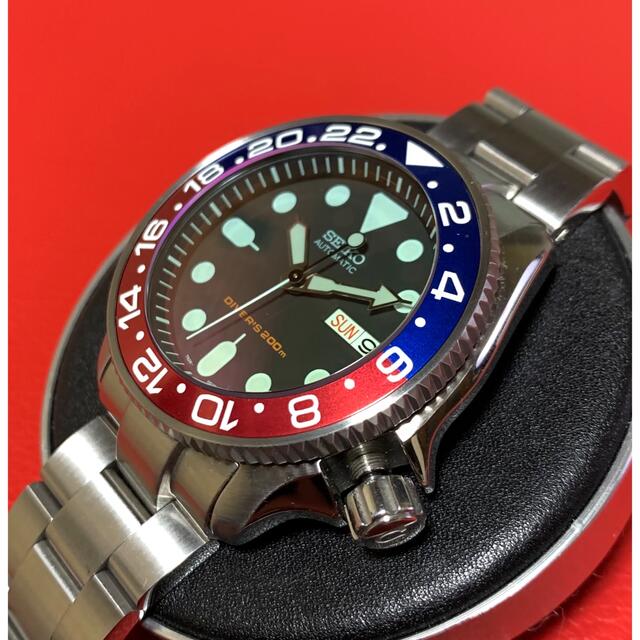 SEIKO(セイコー)の新品未使用 SEIKO社外品インサート 蓄光  青／赤 ペプシ SKX007 メンズの時計(腕時計(アナログ))の商品写真