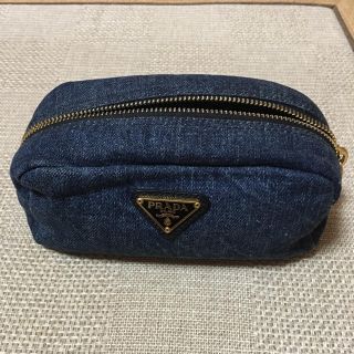 PRADA プラダ　刺繍　ハンドバッグ　ポーチ　ナイロン　サテン　花柄