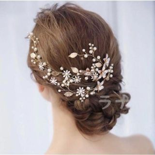 11番　ヘアアクセサリー　フラワー　ヘッドドレス ウエディング　ブライダル(ヘアバンド)