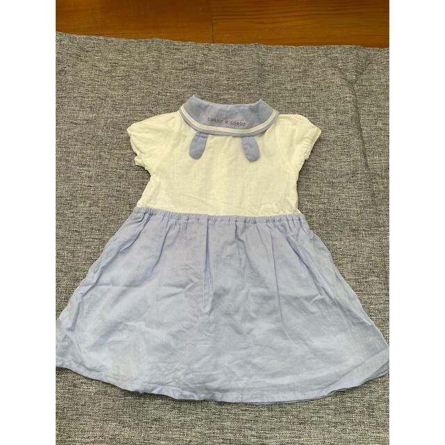 coeur a coeur(クーラクール)のクーラクール　リボンセーラーワンピース　90 キッズ/ベビー/マタニティのキッズ服女の子用(90cm~)(ワンピース)の商品写真