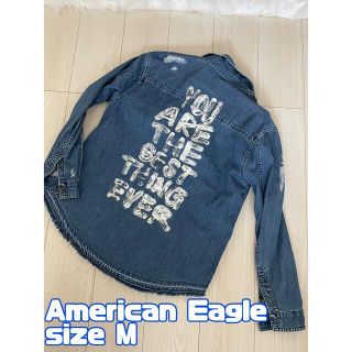 アメリカンイーグル(American Eagle)の④④ アメリカンイーグルsize Mダメージ加工 デニムシャツ(シャツ/ブラウス(長袖/七分))