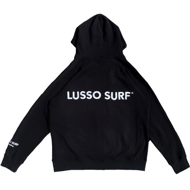 ストリート系☆LUSSO SURF ビッグロゴパーカー　Mサイズ☆RVCAカラーBlack