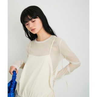 アダムエロぺ(Adam et Rope')のアダムエロペ / ストレッチタフタロングTee / white (Tシャツ(長袖/七分))