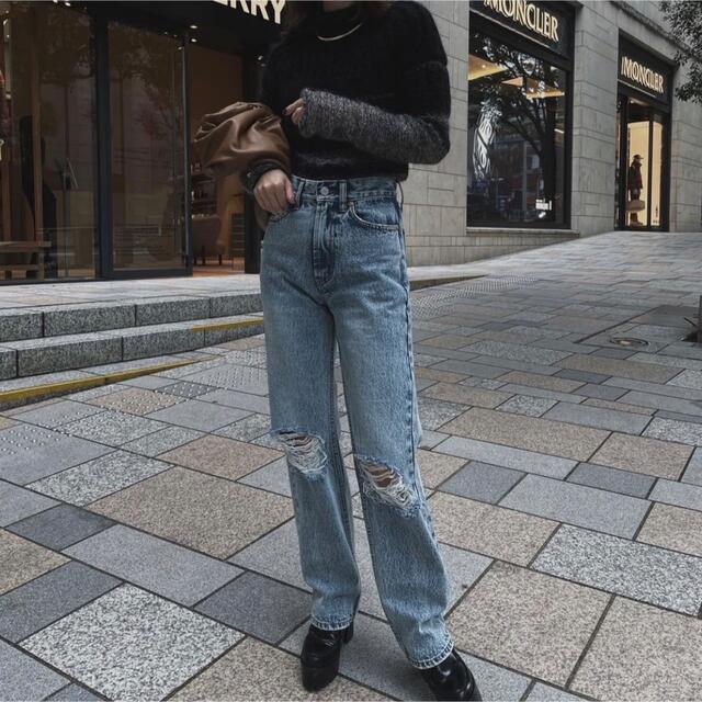 Ameri VINTAGE(アメリヴィンテージ)のCRASH SLIM STRAIGHT DENIM  24inch レディースのパンツ(デニム/ジーンズ)の商品写真