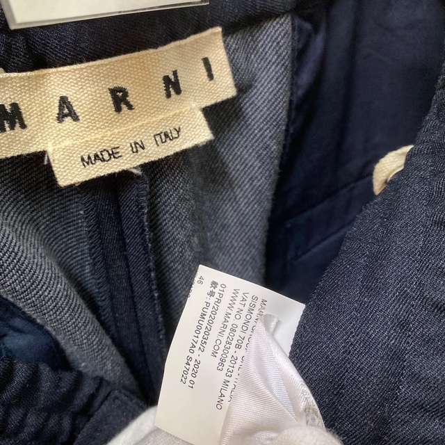 美品 20SS MARNI マルニ イージー パンツ 46 紺 1113L▲ 美品 20SS MARNI マルニ イージー パンツ 46 紺 1113L▲