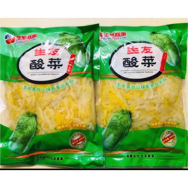 生友酸菜 東北 东北 酸菜 酸白菜 酸菜丝 白菜の塩漬 500g 2袋 食品/飲料/酒の加工食品(漬物)の商品写真