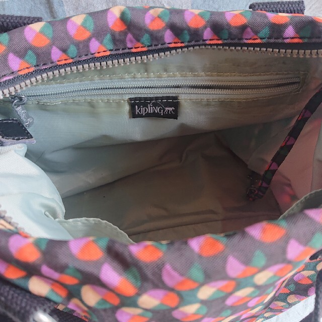 スイーツ柄 ブルー 【美品】kipling キプリング ミニボストン