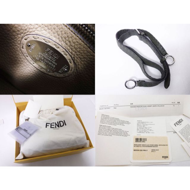 FENDI(フェンディ)のFENDI フェンディ PEEKABOO ピーカブー REGULAR レギュラー ハンドバッグ ショルダーバッグ ２ＷＡＹ レザー パイソン OLIVE DESERT WHITE PALLADIUM 8BN290 5QK F0K15 美品 レディースのバッグ(トートバッグ)の商品写真