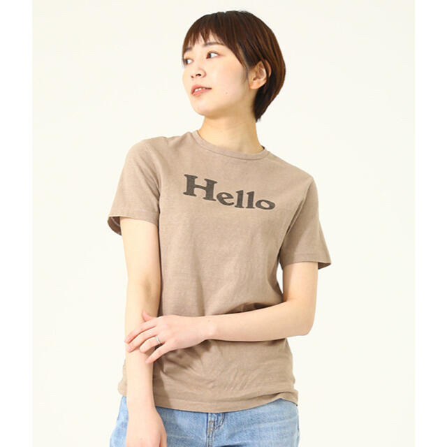 マディソンブルー★新品★別注ベージュ★HELLO CREW NECK TEE