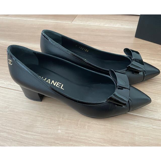 CHANEL(シャネル)のCHANEL シャネル  リボン　パンプス　35.5C レディースの靴/シューズ(ハイヒール/パンプス)の商品写真