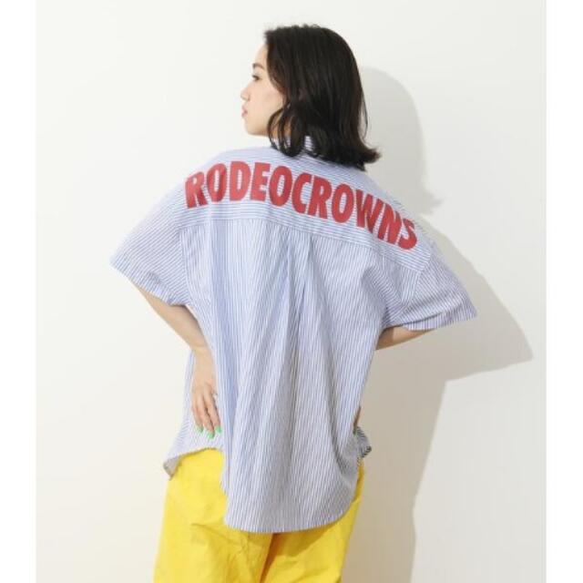 RODEO CROWNS(ロデオクラウンズ)の【新品未使用】RODEO CROWNSストライプシャツ レディースのトップス(シャツ/ブラウス(半袖/袖なし))の商品写真