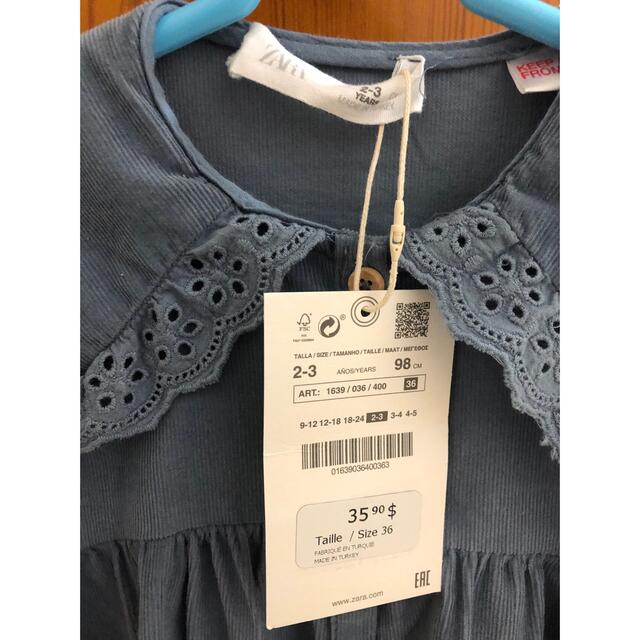 ZARA KIDS(ザラキッズ)の新品タグ付き！！ ZARA baby コーデュロイワンピース 98cm 2,3歳 キッズ/ベビー/マタニティのキッズ服女の子用(90cm~)(ワンピース)の商品写真