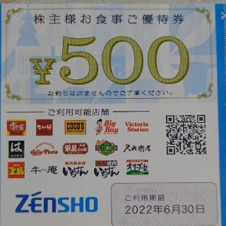 ゼンショー　優待券(レストラン/食事券)