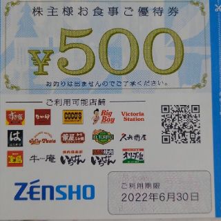 ゼンショー　優待券(レストラン/食事券)