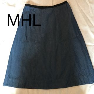 マーガレットハウエル(MARGARET HOWELL)のデニム調スカート　MHL(ひざ丈スカート)