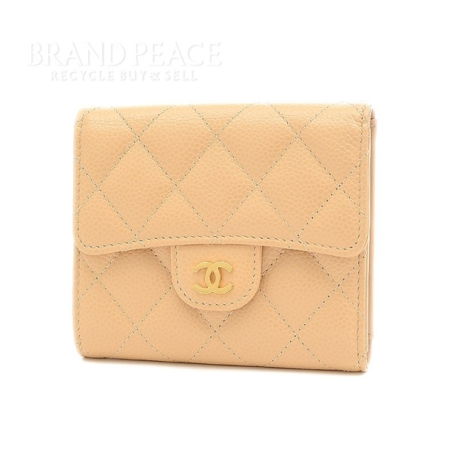 CHANEL - シャネル マトラッセ 三つ折り財布 コンパクト キャビア